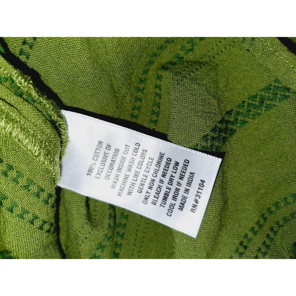 Crown & Ivy Green Size L peasant embroidered 100% cotton southwestern top - Picture 4 of 4